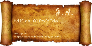 Héra Alfréda névjegykártya